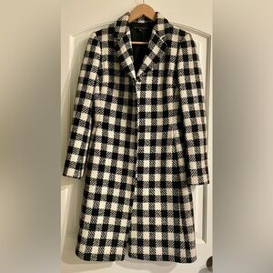ANTONIO MELANI Black and White Checkered Wool  Coat